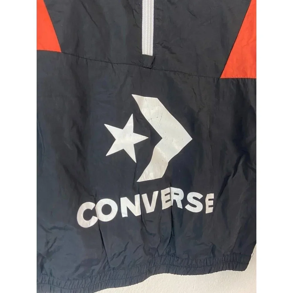 Converse youth boys‎ 4 black color block 1/4 zip pullover windbreaker jacket